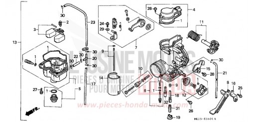 CARBURATEUR (XR600RJ/RK/RL/RM/RN) XR600RM de 1991